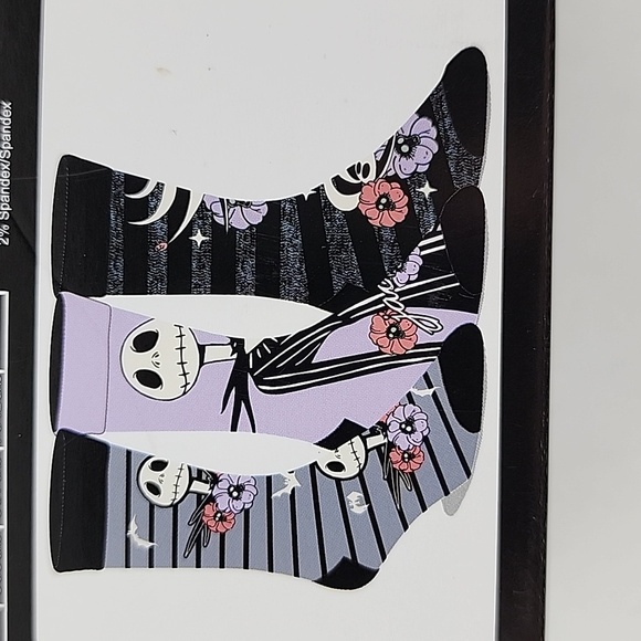 The Nightmare Before Christmas  Jack Skellington Men 3 Pair Crew Sock Size 10-13 - Picture 2 of 8